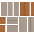 Modern Wall Panels With Various Slat Designs Grey Orange And Wooden Tones For Interior