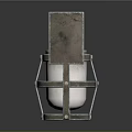 Industrial Metal Wall Light With Square Base And Cage Shade Design