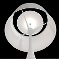 Modern White Table Lamps With Sleek Design Round Shade And Charging Cable