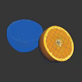Fresh Juicy Orange Halves Showing Inner Pulp on Black Reflective Surface