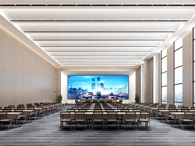 Multi-function hall, report hall, large conference room, training center, large hotel conference room model