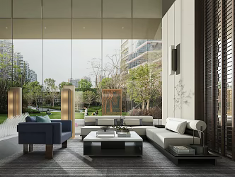 Modern negotiation area Sales office Rest area 3d model