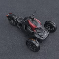 Modern Three Wheeled Motorcycle With Black and Red Sporty Exterior Design