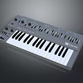 Practical Grey Synthesizer Keyboard With Black White Keys Knobs Sliders For Daily Music Production