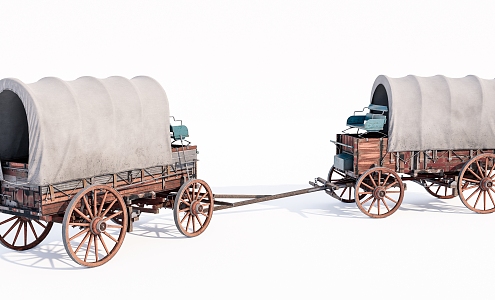 Modern Carriage Agricultural Wagon Wooden Carriage 3d model