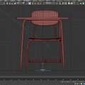Wooden Desk With Brown Chair Metal Frame And Under Seat Wire Basket