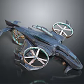 Advanced Futuristic Flying Vehicle With Multiple Rotors Sleek Design And Metallic Body