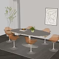 Modern EDRA Dining Table and Chair Combination Dining Table and Chair 3d model