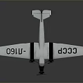 Vintage CCCP Biplane Airplane Model With White Body And Black Details