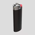 Black Lighter With Silver Top Red Button And Sleek Design 3d model