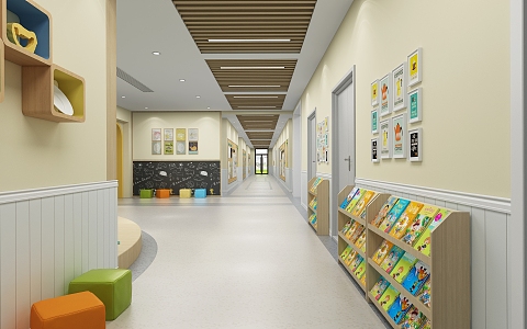 Modern Kindergarten Corridor Kindergarten Corridor 3d model