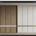 Sleek Modern Wardrobe Interior Design With Wooden And White Sliding Door Panels