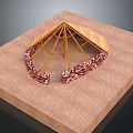 Traditional Tent On Sandy Ground With Wooden Frame Thatch Roof And Stone Ring