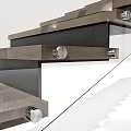 Modern Wooden Staircase With Glass Handrail And Floating Steps Design