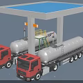Industrial Equipment Featuring Tank Trucks And Storage Tanks At Covered Loading Facility