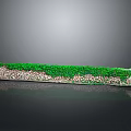 Lush Green Flower Plants With Stone Base In Garden Landscape Design