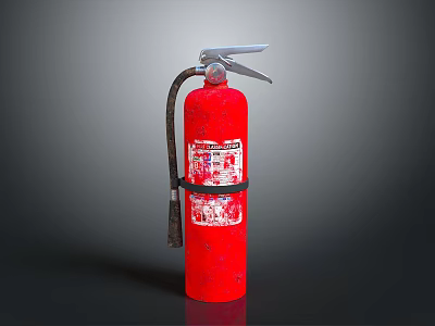 Building Safety Equipment Red Fire Extinguisher With Instructional Labels For Emergencies 3d model