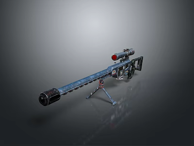 Sniper rifle sight sniper rifle sci-fi sniper rifle semi-automatic rifle combat rifle 3d model