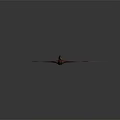 Red and White Flying Pterosaur Model with Extended Wings on Grey Background