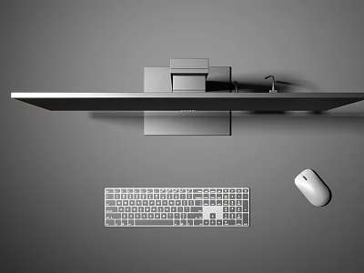 Modern Computer Desktop Setup Featuring Monitor Keyboard Mouse And Clean Design 3d model