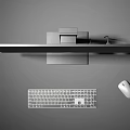 Modern Computer Desktop Setup Featuring Monitor Keyboard Mouse And Clean Design