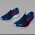 New Balance Blue Running Shoes With Red Accents Mesh Upper And White Sole