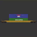 Essential Household Supplies Transported by APL China Shipping Container on Yellow Trailer