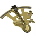 Vintage Brass Sextant Navigational Instrument With Precision Scale And Telescope 3d model