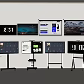 Multiple TVs Arranged in Modern Display Setup with Various Screen Contents