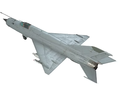 Gray Military Fighter Jet with Aerodynamic Design Wings Cockpit Tail and Missile Mounts 3d model
