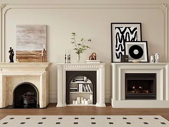 arched fireplace french fireplace 3d model