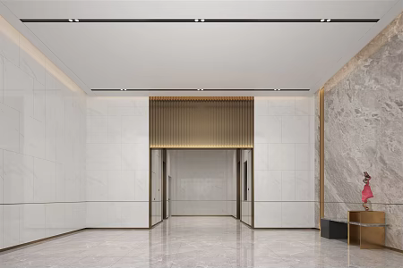 Modern Hall First Floor Lobby 3d model