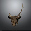 Elegant Copper Deer Head Wall Decor Ornament For Stylish Furniture Interior