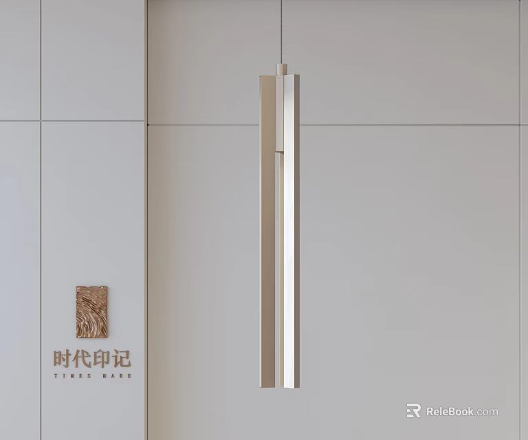 Modern Linear Metal Chandelier for Contemporary Interior Design Space 3d model 