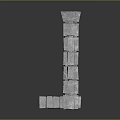 Grand Stone Gate with Gray Stone Pillars Brown Carved Panels and Stone Steps
