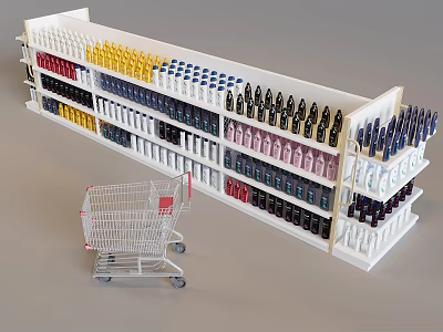 Daily chemical products display shelf display shelf display cabinet shampoo conditioner 3d model