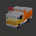 Electric Toy Building Blocks Food Truck with Orange White Body Red Top and Transparent Windows