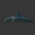 Square Shaped 3D Mountain Terrain Model With Snow Capped Peak And Detailed Slopes