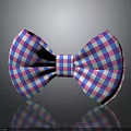 Stylish Pink And Blue Plaid Bow Tie Fashionable Clothing Accessory For Formal Outfits