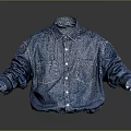 Blue Oversized Denim Shirt With Long Sleeves And Chest Pockets