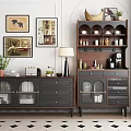 Elegant Modern Entryway Cabinet And Sideboard With Decor Items Lamp And Plant