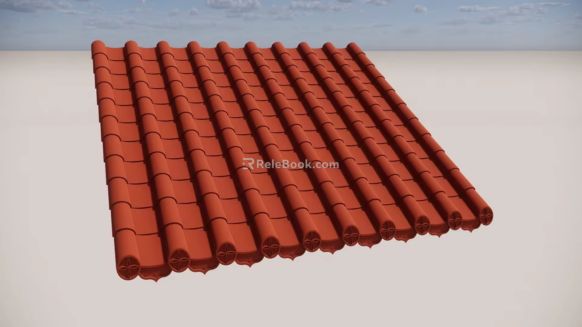 Parametric roof tile stretch without deformation 3d model