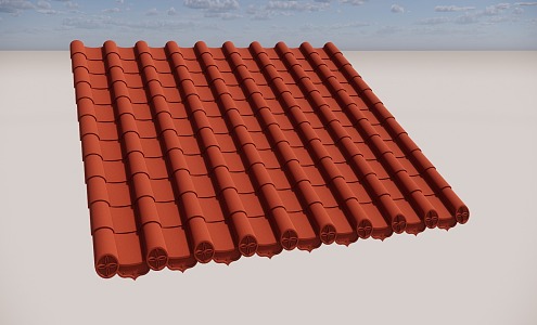 Parametric roof tile stretch without deformation 3d model