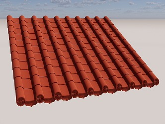 Parametric roof tile stretch without deformation 3d model