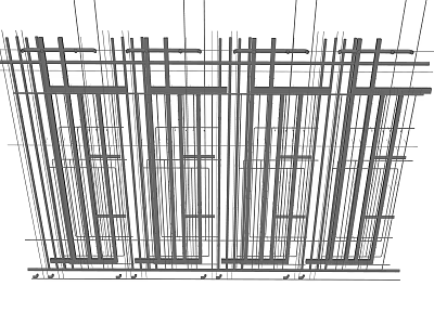 Ceiling Design With Grid Structure And Framework For Modern Interior Spaces 3d model