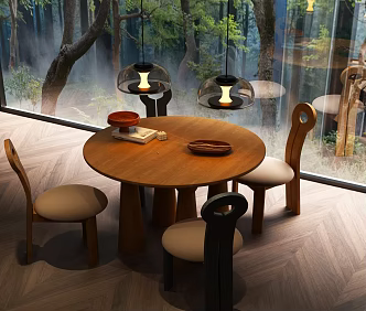 Middle Ancient Dining Table and Chair Modern Middle Ancient Dining Table and Chair Combination French Middle Ancient Dining Table and Chair Combination Modern Dining Table and Chair Combination 3d model