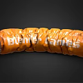 Curved Orange Pipe With BURNER GAMES Text And Metal Connectors
