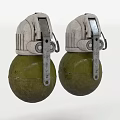 Military Green Hand Grenades With Metal Fuse Mechanism And Classic Design