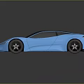 Shiny Blue Concept Car With Sleek Modern Design And Aerodynamic Body