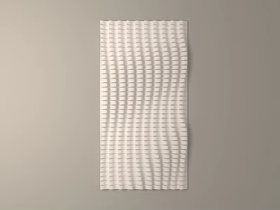 Modern White Wavy Texture Wall Decor Panel Mounted on Gray Wall 3d model